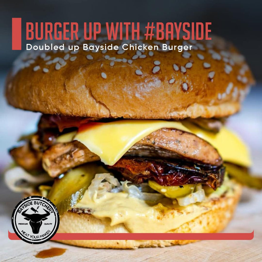 Double Chicken BBQ Burger with Avocado Recipe