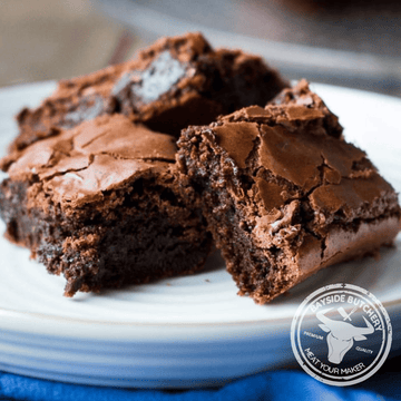 Rich fudgy chocolate brownies at Bayside Butchery Mauritius