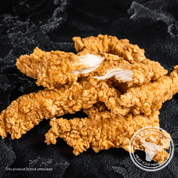 Golden crumbed chicken strips at Bayside Butchery Mauritius