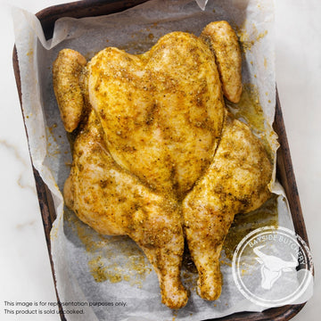 Lemon and herb marinated chicken flattie at Bayside Butchery Mauritius