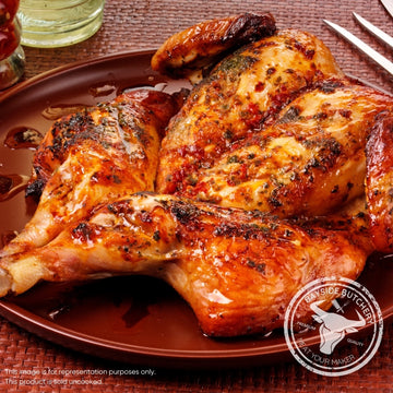 Spicy peri peri butterflied chicken flattie at Bayside Butchery Mauritius