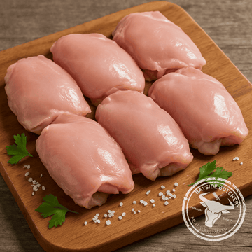 Deboned skinless chicken thighs at Bayside Butchery Mauritius