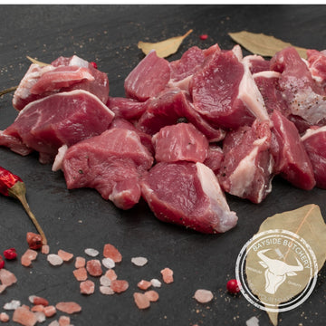 Diced lamb leg cubes at Bayside Butchery Mauritius