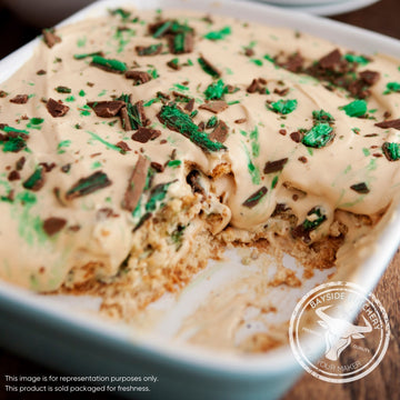 South African peppermint crisp fridge tart at Bayside Butchery Mauritius