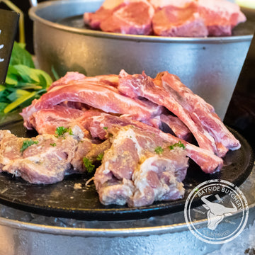 Whole pork neck for slow-roasting at Bayside Butchery Mauritius